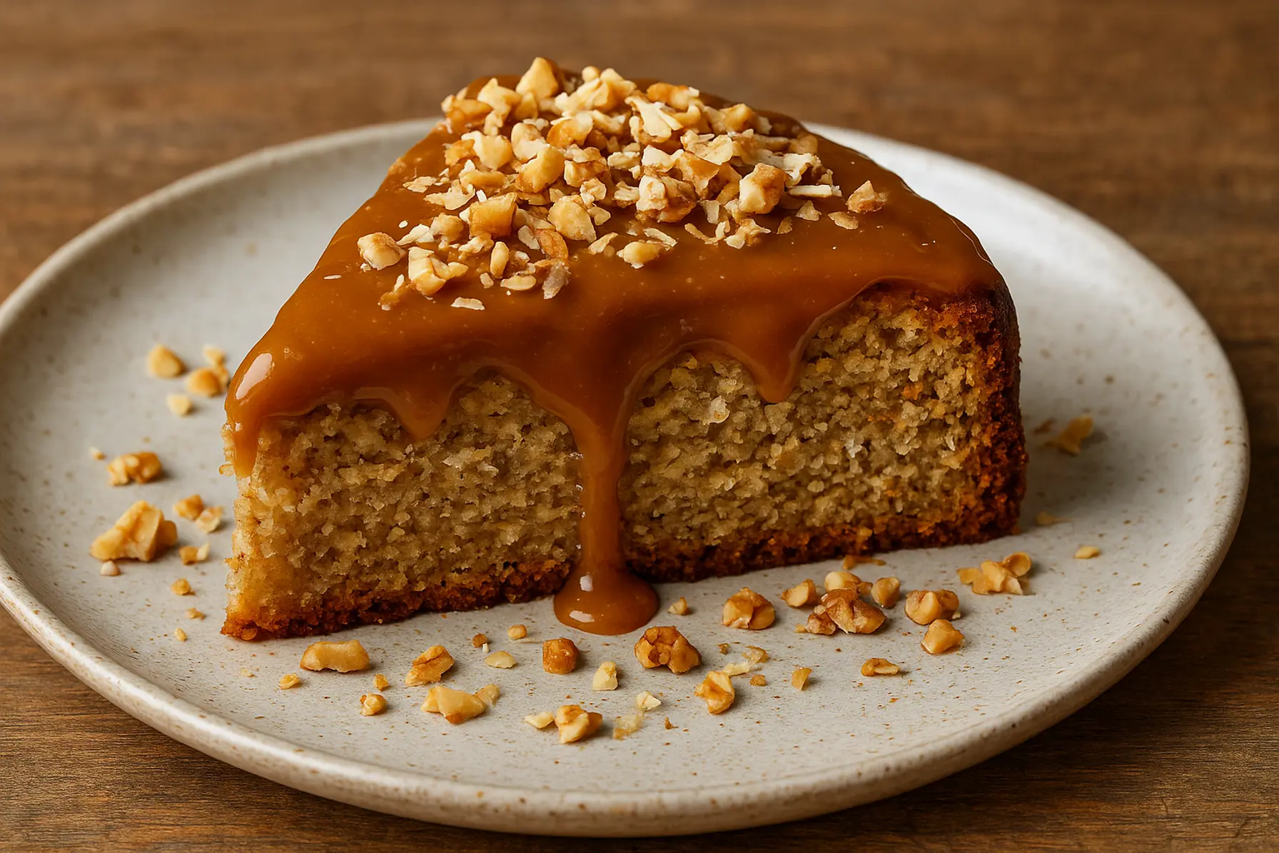 Banan-kokoskage med karamelglasur