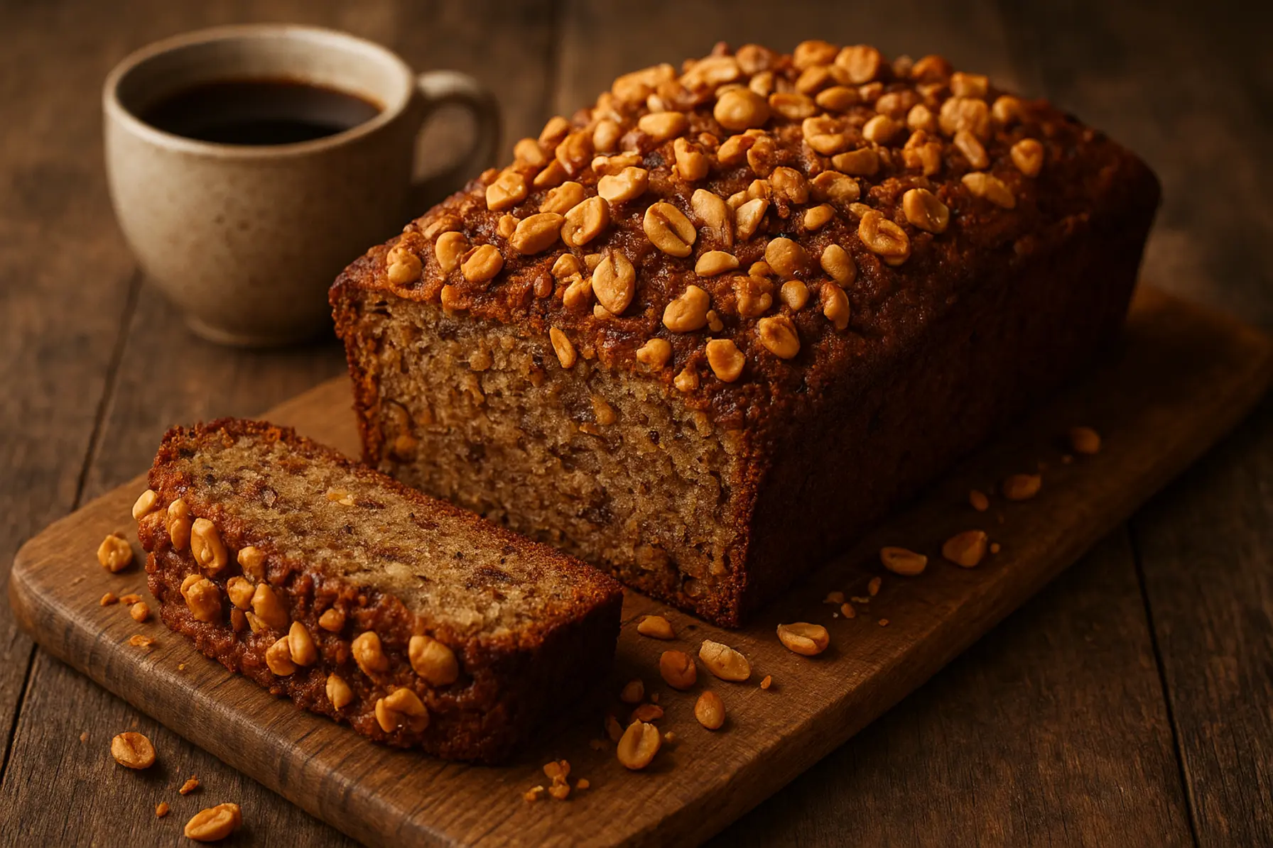Bananbrød med ristede jordnødder