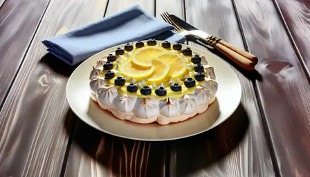 Blåbærmarengs med citroncreme