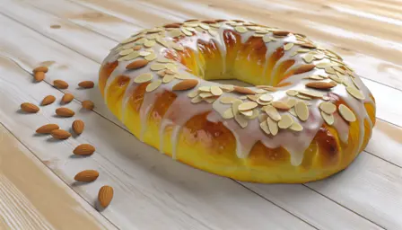 Citronkrans med mandelglasur