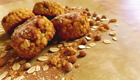 Kanelduftende havreknopper med sprødt nøddebund