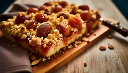 Karryristede abrikosknopper med mandelcrumble