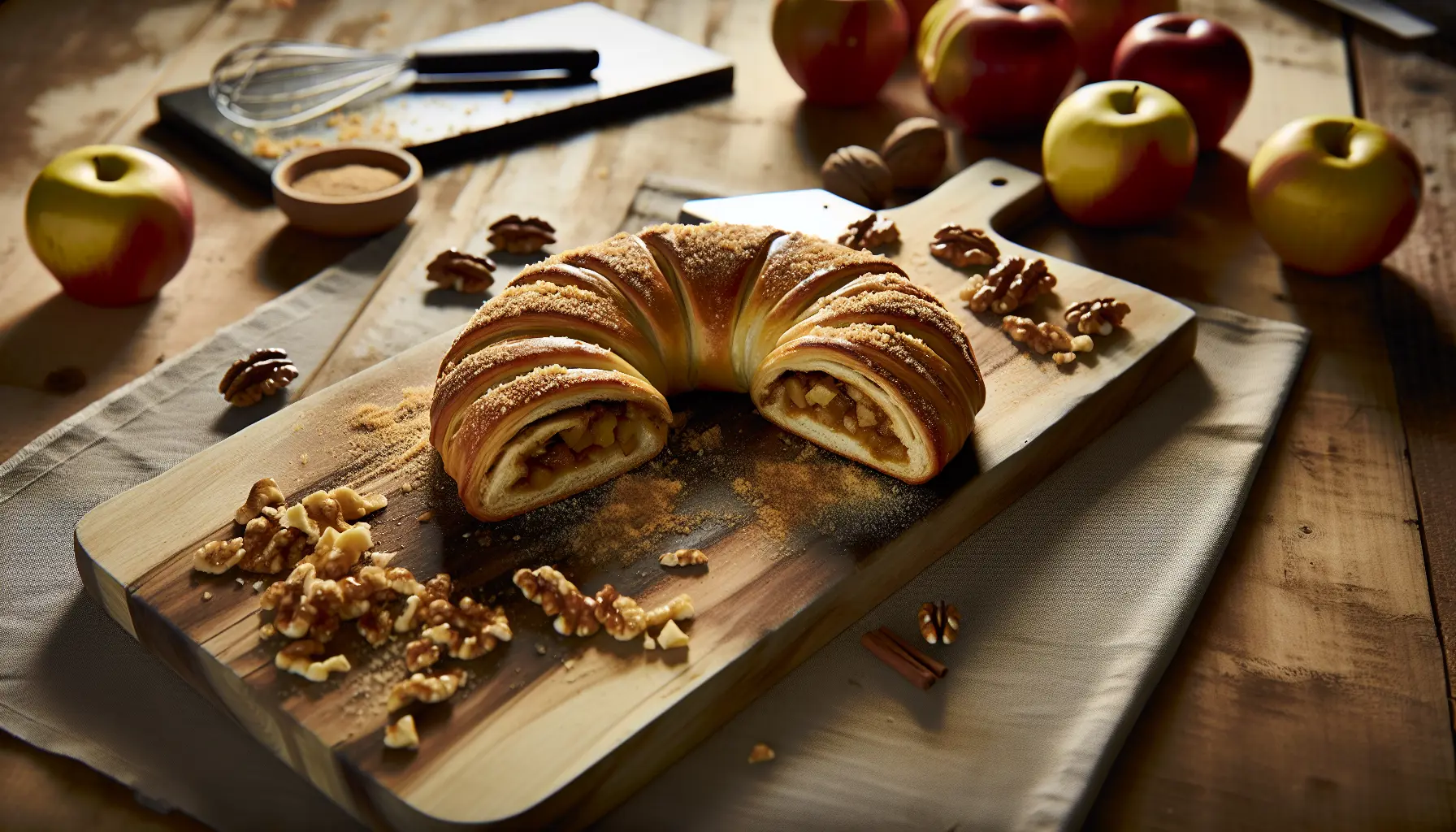 Krydret æblekringle med nøddeknas