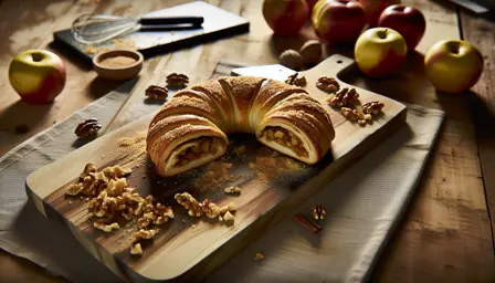 Krydret æblekringle med nøddeknas