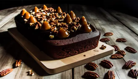 Mørk chokolade med karamel og pekannødder