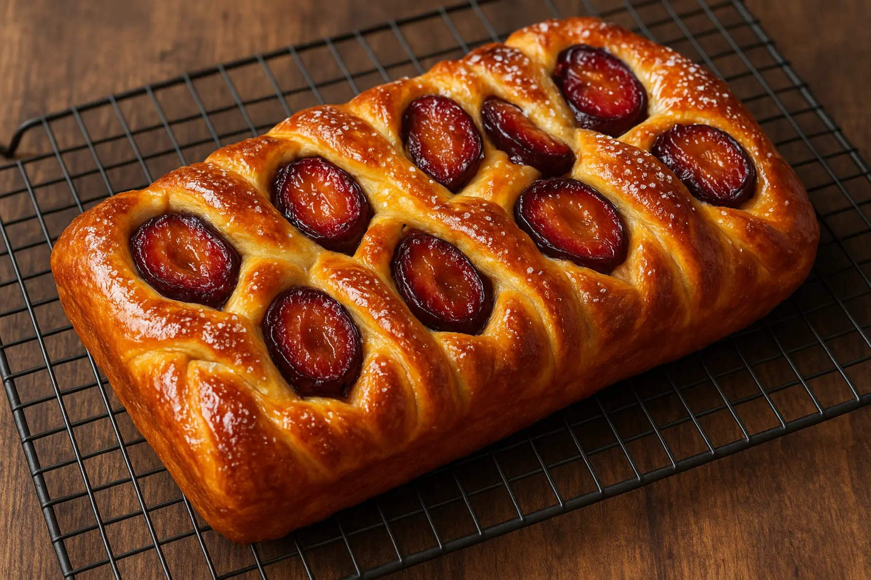 Plommeflet med vaniljecreme