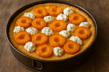 Polentabund med abrikos og ricotta