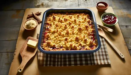 Rabarbermarmelade med mandelcrumble