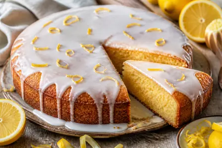 Saftig citronmåne med marcipan