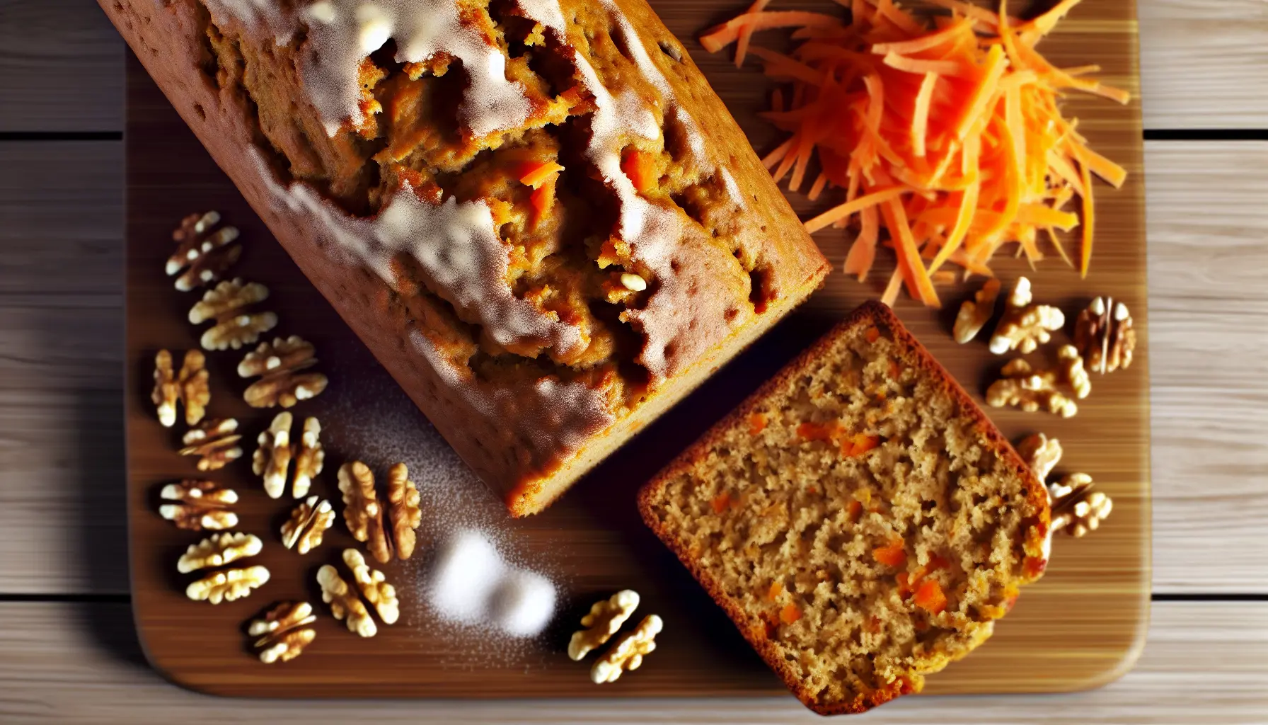 Saftig gulerodsbrød med valnødder
