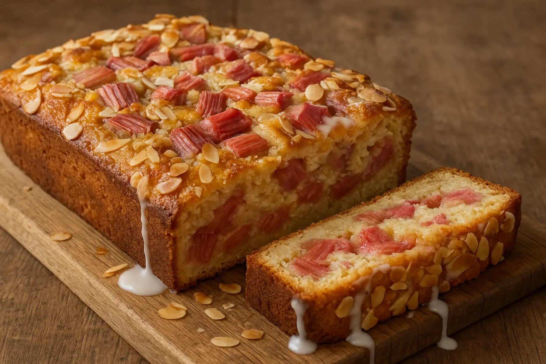 Syrlig rabarberform med marcipan